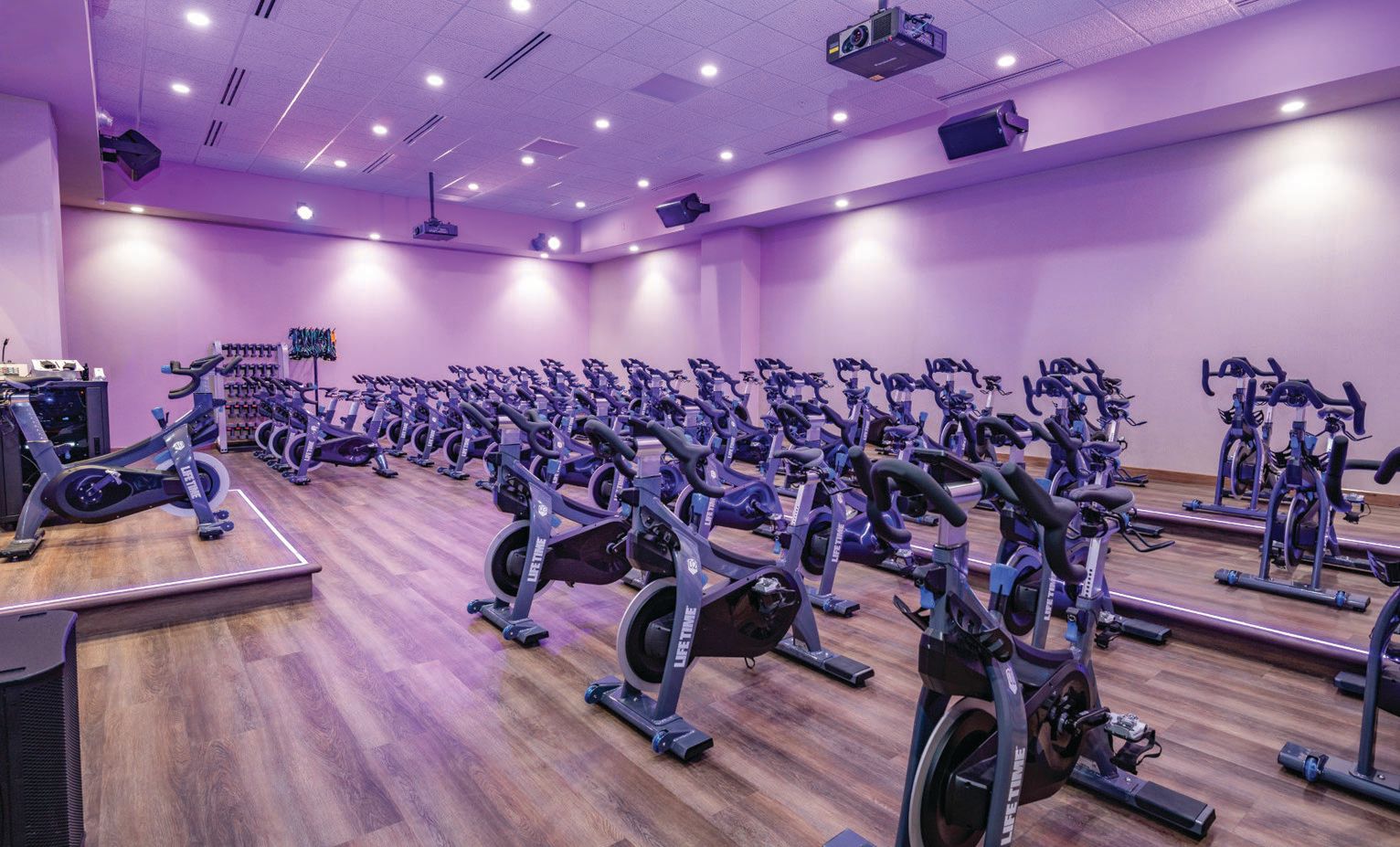 Hop on the bike at Lifetime for one of the gym’s lauded spin classes. PHOTO COURTESY OF LIFETIME