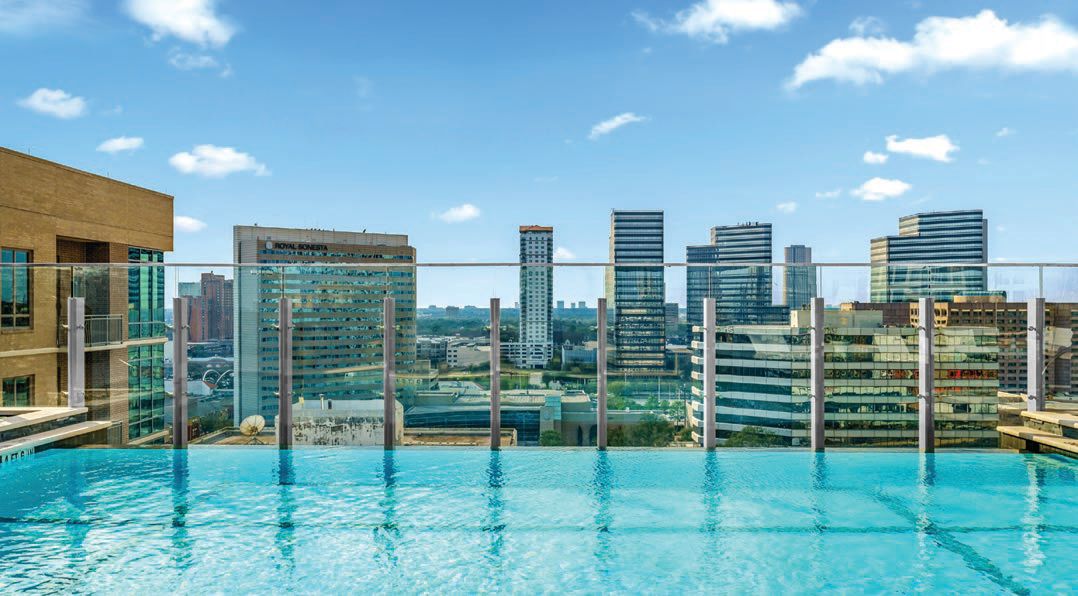 Sit poolside while soaking in the magnificent city views.